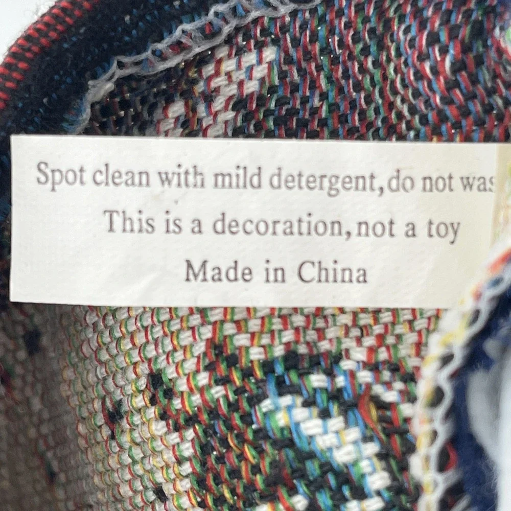 Tapestry Christmas Stocking Santa Toy Sack Down Chimney Roof Checking List 17.5